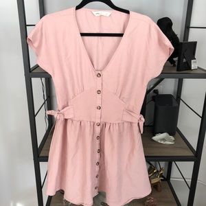 HP 🍩 Zara Blush Pink Mini Bow Dress Sz. M